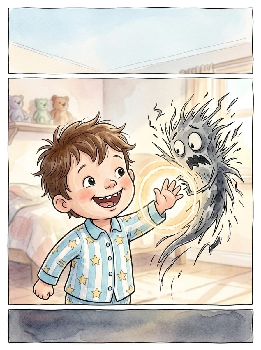 Whimsical watercolor cover for a bedtime story