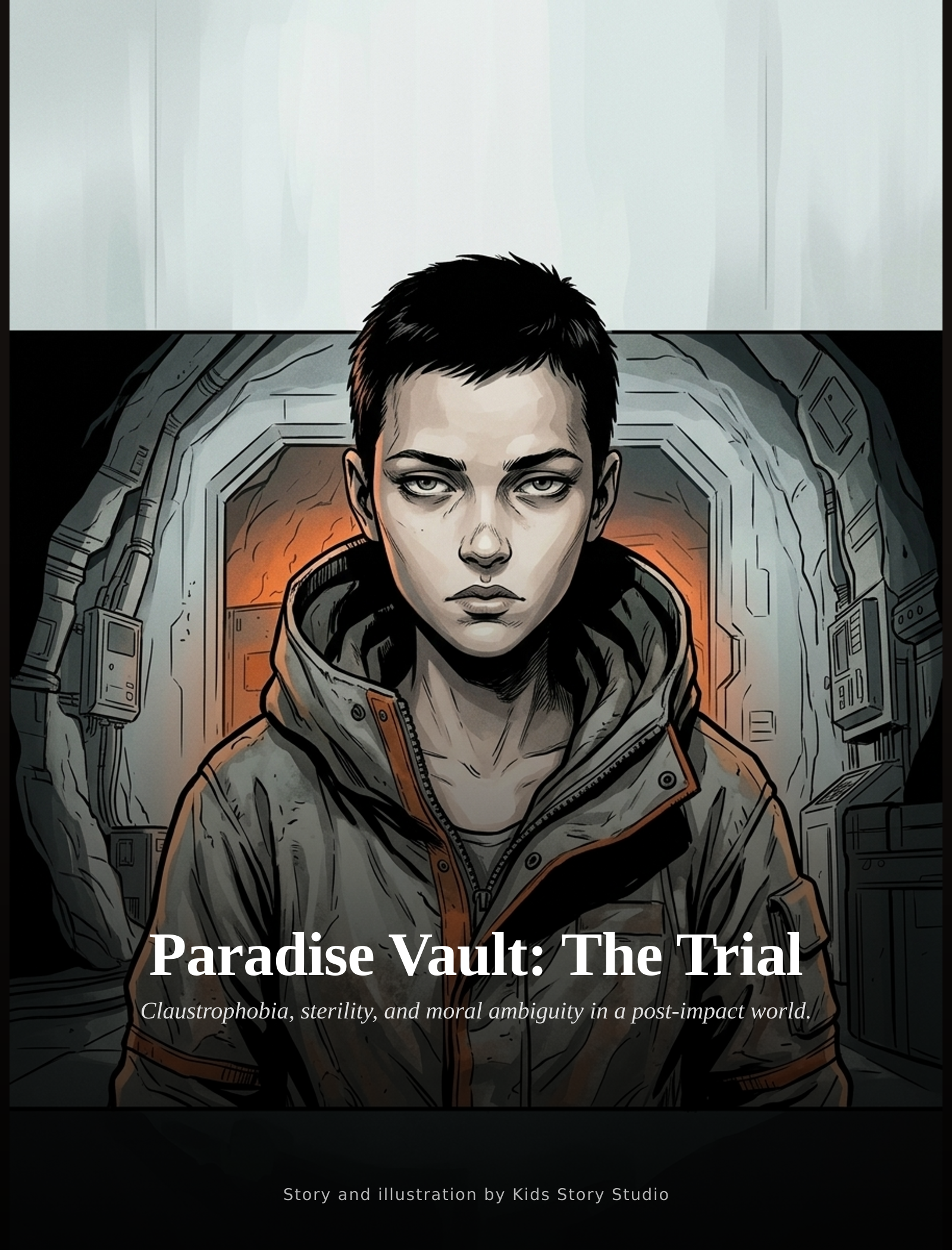 Neo-noir cover for a teen sci-fi short story
